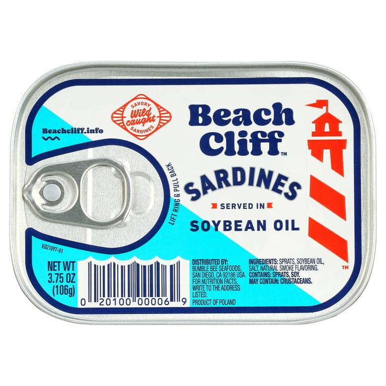 Beach Cliff Sardines in Soybean Oil